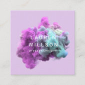 Lila und blauer Raucheffekt Moderne Quadratische Visitenkarte (Vorderseite)