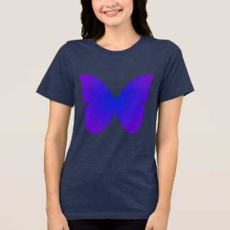 Lila und blauer Schmetterling Tri-Blend Shirt