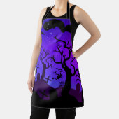 Lila und blauer Spuk Friedhof Halloween Schürze (InSitu)