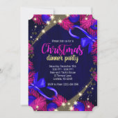 Lila und blaues Abendessen Party Einladung (Vorderseite)