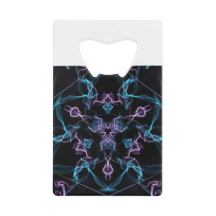 Lila und blaues Dreieck Mandala Geldbeutel Flaschenöffner