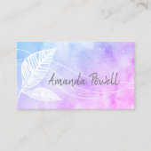 lila und blaues, elegantes gestrichenes Blatt Visitenkarte (Vorderseite)