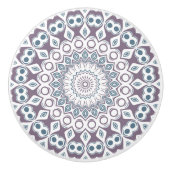Lila und blaues geometrisches Mandala-Muster Keramikknauf (Vorderseite)
