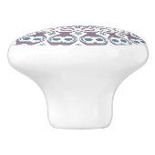 Lila und blaues geometrisches Mandala-Muster Keramikknauf (Seitenansicht)