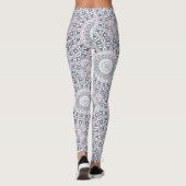 Lila und blaues geometrisches Mandala-Muster Leggings (Rückseite)