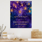 Lila und blaues Laternenglühen Poster (Küche)