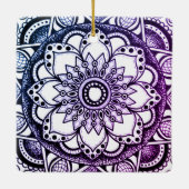 Lila und blaues Mandala Keramikornament (Rückseite)
