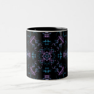 Lila und blaues Mandala Zweifarbige Tasse