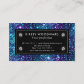 Lila und blaues Mermaid-Sequins-Muster Visitenkarte (Rückseite)