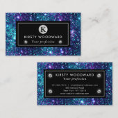 Lila und blaues Mermaid-Sequins-Muster Visitenkarte (Vorne/Hinten)