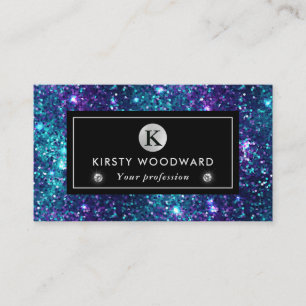 Lila und blaues Mermaid-Sequins-Muster Visitenkarte