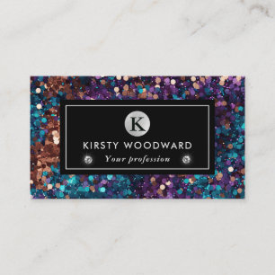 Lila und blaues Mermaid-Sequins-Muster Visitenkarte