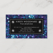Lila und blaues Mermaid-Sequins-Muster Visitenkarte (Rückseite)