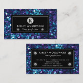 Lila und blaues Mermaid-Sequins-Muster Visitenkarte (Vorne/Hinten)