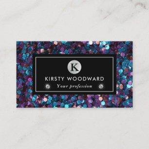 Lila und blaues Mermaid-Sequins-Muster Visitenkarte
