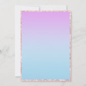 Lila und blaues tropisches Pool-Party Einladung (Rückseite)