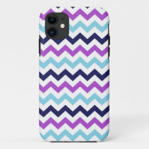 Lila und blaues Zickzack-Sparren-Muster Case-Mate iPhone Hülle
