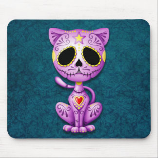 Lila und blaues Zombie-Zuckerkätzchen Mousepad