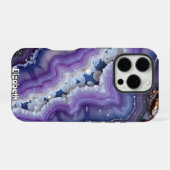 Lila- und Blue Agate Slice iPhone Hülle (Rückseite (Horizontal))