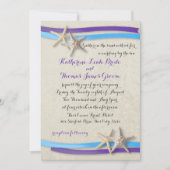 Lila und Blue Beach Wedfish und Ribbon Einladung (Vorderseite)