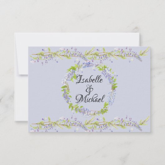 Lila und Blue Boho Floral UAWG Response Card RSVP Karte (Rückseite)