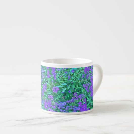"LILA und BLUE FLORAL (FOTOG) EXPRESSO CUP Espressotasse (Vorderseite Rechts)