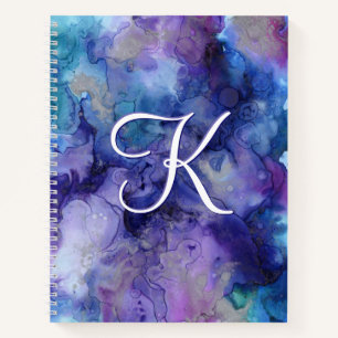 Lila und Blue Galaxy Watercolor Ursprüngliches Not Notizblock