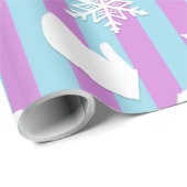 Lila und Blue Holiday Mitten und Weihnachtslieder Geschenkpapier (Rolleneckpunkt)