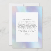 Lila und Blue Holographic Foto Abschluss Dankeskarte (Rückseite)