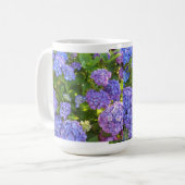 Lila und Blue Hydrangeas Kaffeetasse (Vorderseite Links)