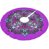 Lila und Blue Mandala Abstrakt Weihnachten Polyester Weihnachtsbaumdecke (Schrägansicht)