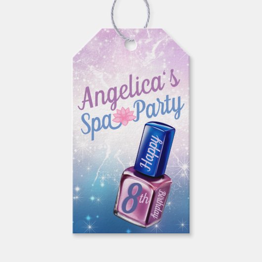 Lila und Blue|Nail Polnisches Geburtstags-Wellness Geschenkanhänger (Vorderseite)