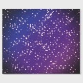 Lila und Blue Night Sky mit Sternendesign Geschenkpapier (Flach)