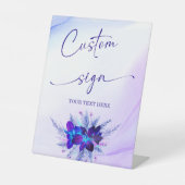 Lila und Blue Orchid-benutzerdefiniertes Zeichen Sockelschild (Vorderseite)