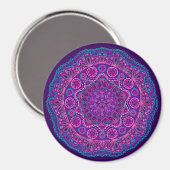 Lila und Blue Paisley Mandala Magnet (Vorderseite/Rückseite)