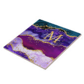 Lila und Blue Peacock Imitats Glitzer Agate Fliese (Seite)