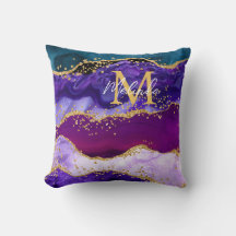 Lila und Blue Peacock Imitats Glitzer Agate