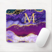 Lila und Blue Peacock Imitats Glitzer Agate Mousepad (Mit Mouse)