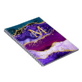 Lila und Blue Peacock Imitats Glitzer Agate Notizblock (Rechte Seite)