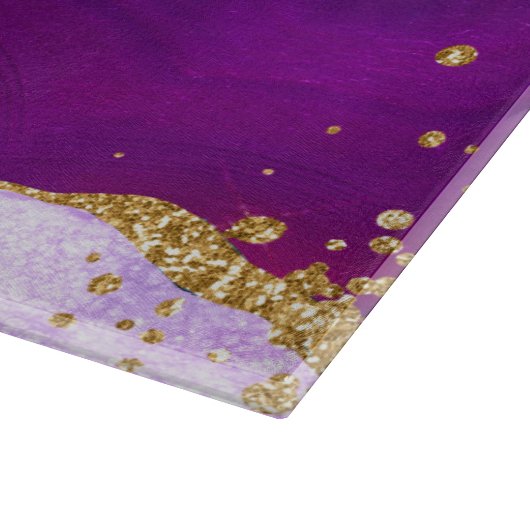 Lila und Blue Peacock Imitats Glitzer Agate Schneidebrett (Ecke)