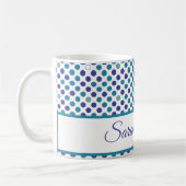 lila- und Blue-Polka-Punkte Benutzerdefinierter Sk Kaffeetasse (Links)