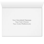 Lila und Blue Stripe Gold Happy Hanukkah Card (Innenansicht Horizontal (Unten))