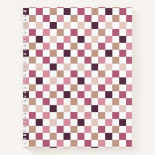 Lila und braun kariertes Mosaik Minimalistisch Notizblock