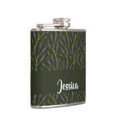 Lila und braune Blütenmuster Flachmann (Rechts)