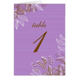 Lila und braune Tischkarten