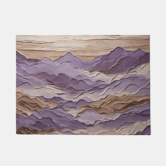 Lila und brauner Mystischer Berg Fußmatte (Vorderseite)