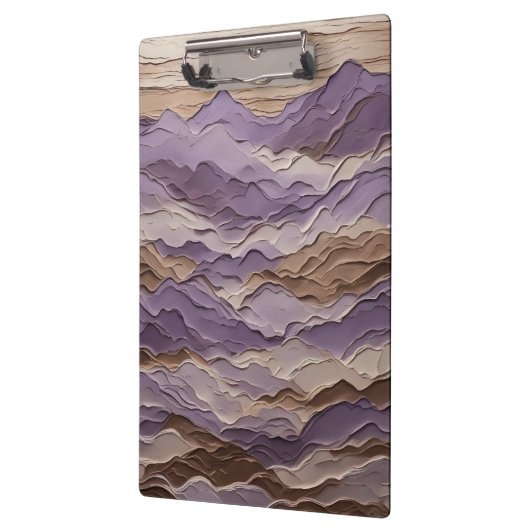 Lila und brauner Mystischer Berg Klemmbrett (Links)