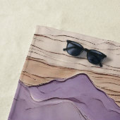 Lila und brauner Mystischer Berg Strandtuch (Beispiel)
