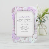 lila und braunes Design mit Blumenrahmen Einladung (Stehend Vorderseite)