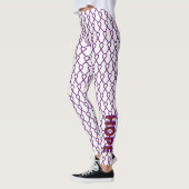 Lila und Burgund-Bewusstsein-Band-benutzerdefinier Leggings (Links)